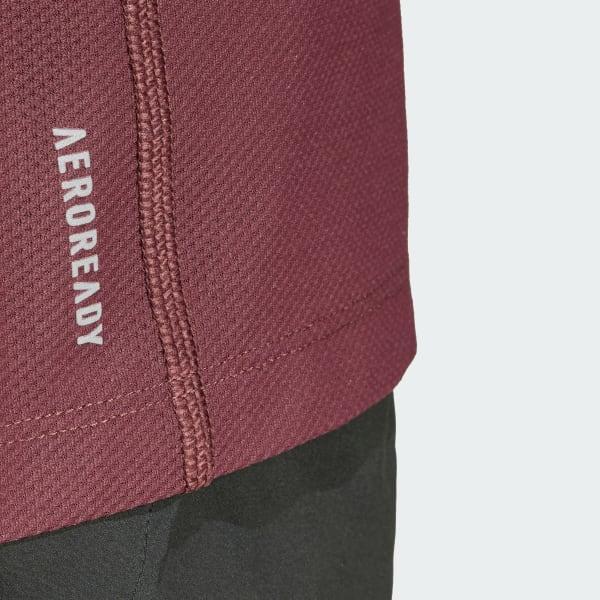 Mens adidas Own The Run Short Sleeve Tee Aurora Red Product Image