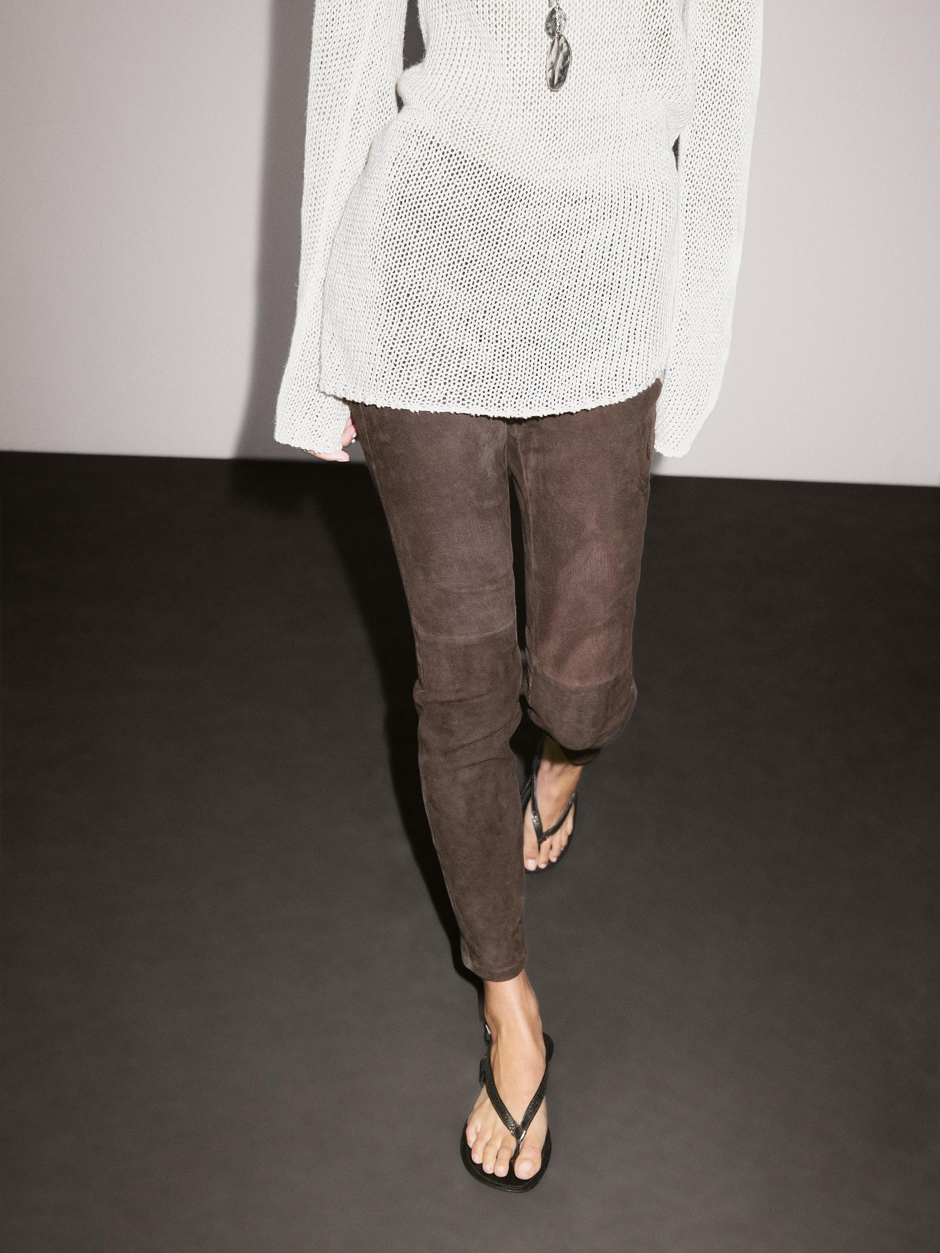 Suede leather leggings Product Image