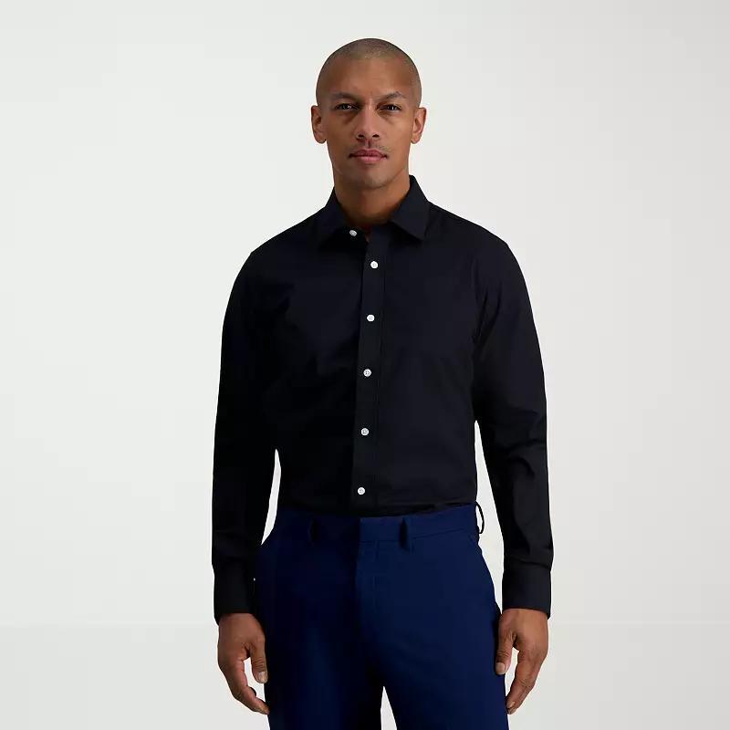 Men's Haggar® Premium Comfort Slim Fit Wrinkle Resistant Dress Shirt, Size: 17.5-32/33, Black Product Image