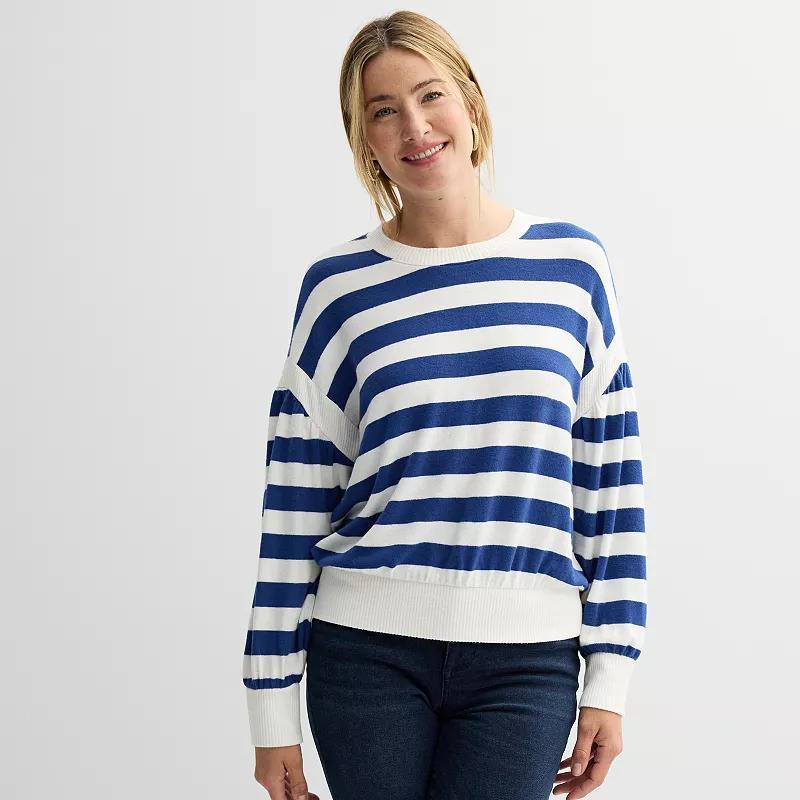 Women's Sonoma Goods For Life® Striped Cozy Pullover, Size: XS, Pink Tan Stripe Product Image