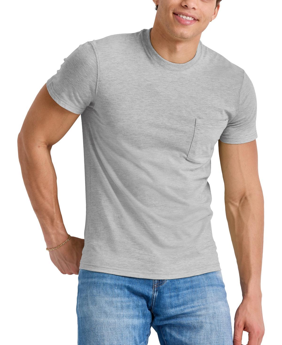 Hanes Originals Mens Cotton Pocket T-Shirt Athletic Navy Heather S Product Image