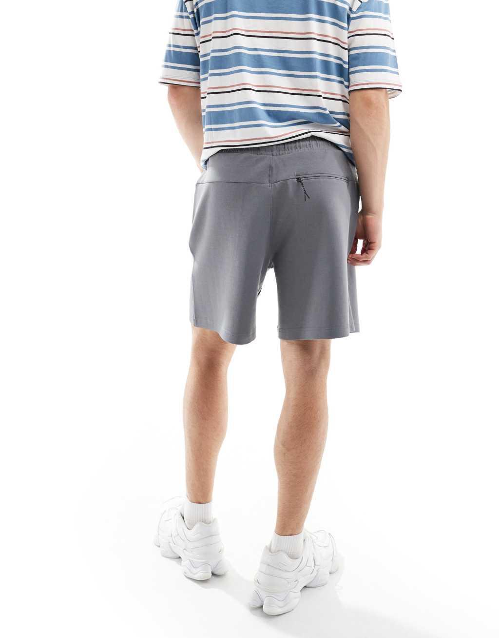 Pull&Bear premium jersey short in charcoal Product Image