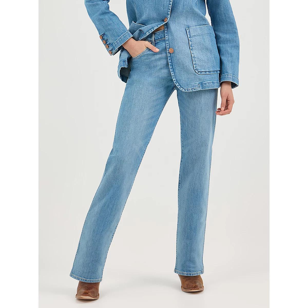 Women's Sunset Mid Rise Straight Jean in Frosty Silver Product Image