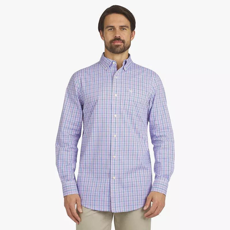 Men's Chaps Woven Long Sleeve Button-Down Shirt, Size: Medium, Pool Blue Product Image