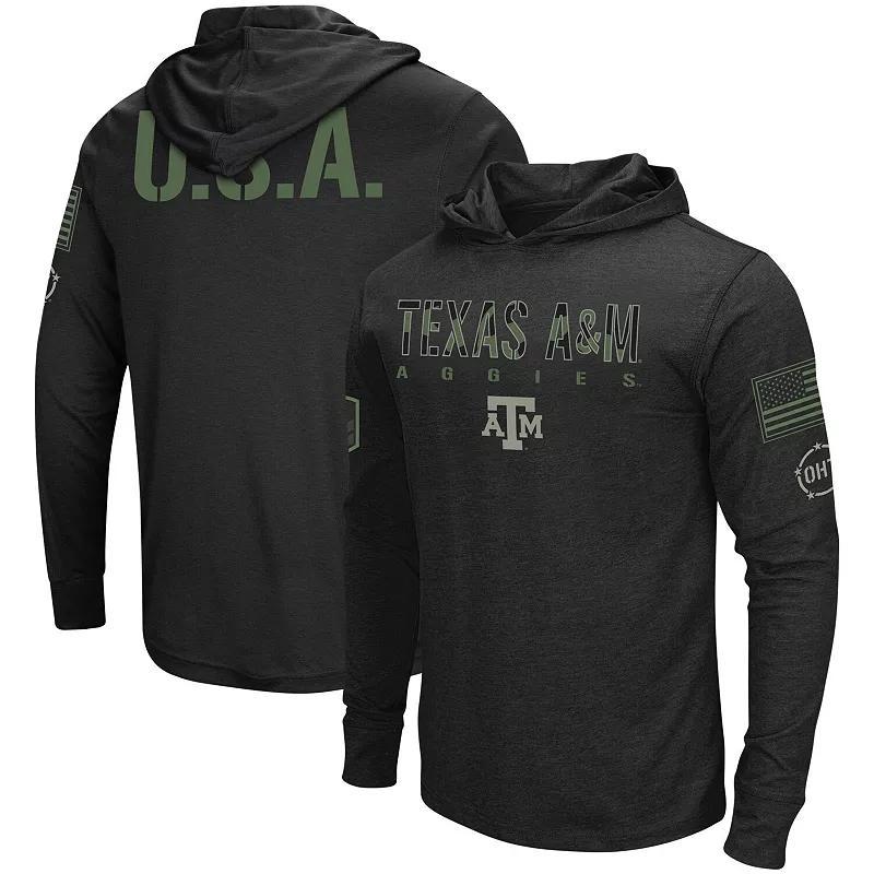 Men's Colosseum Black Texas A&M Aggies Big & Tall OHT Military Appreciation Tango Long Sleeve Hoodie T-Shirt, Size: 2XLT Product Image