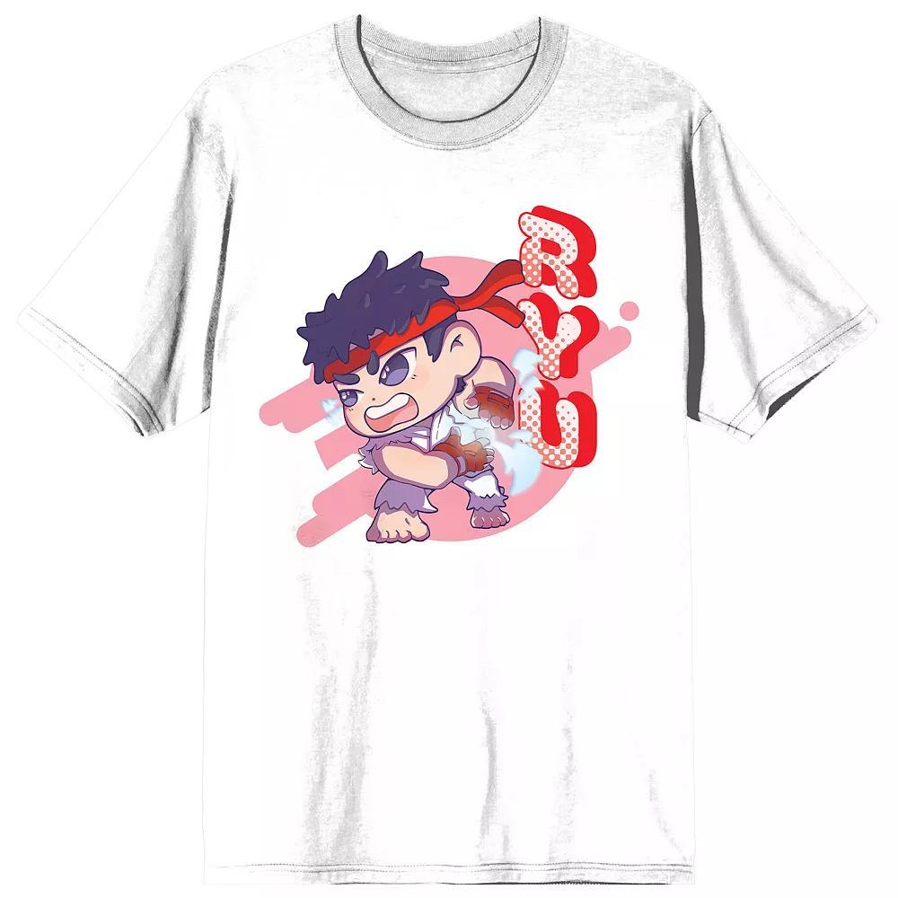Men's Street Fighter Chibi Ryu Short Sleeve Graphic T-Shirt, Size: Medium, White Product Image