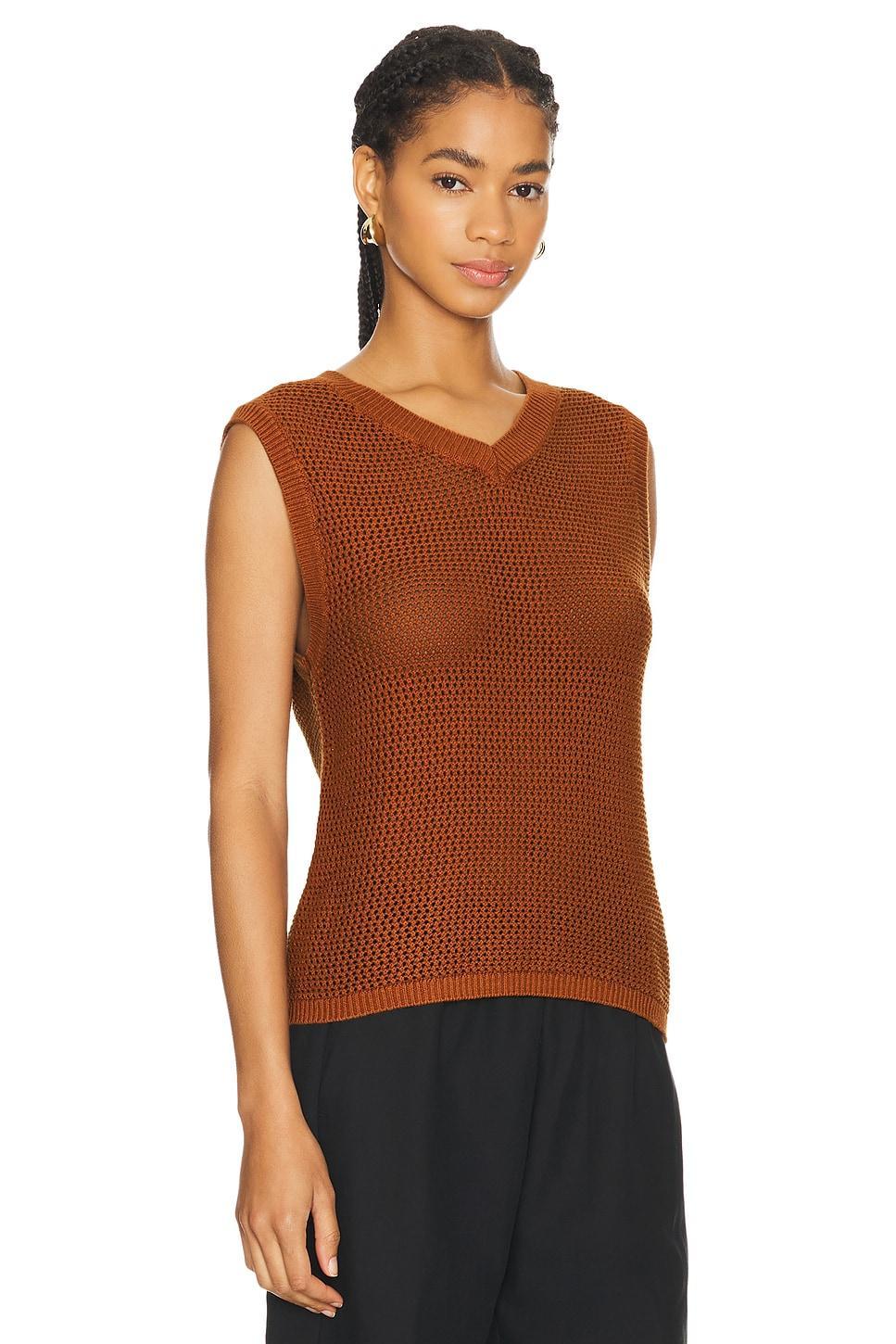 Open Knit V Neck Vest WAO Product Image