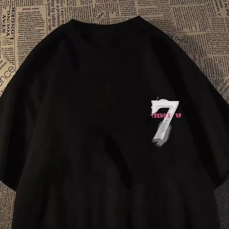Short-Sleeve Crew Neck Numbering T-Shirt Product Image