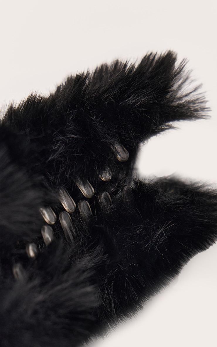  Black Faux Fur Hair Claw Product Image