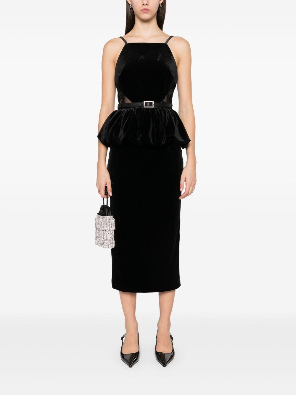 velvet peplum midi dress Product Image