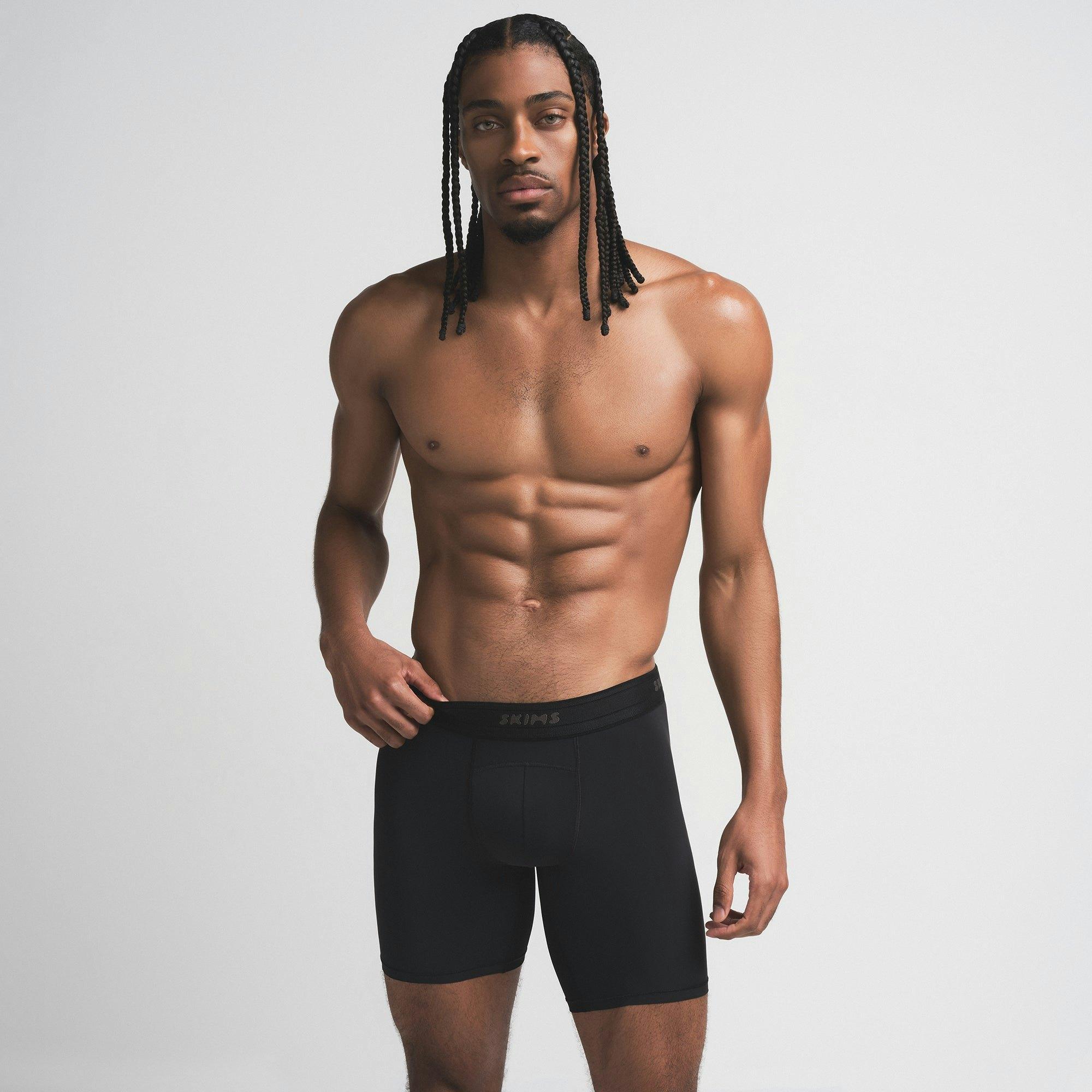 SKIMS SPORT MENS 7" BOXER BRIEF | OBSIDIAN Product Image