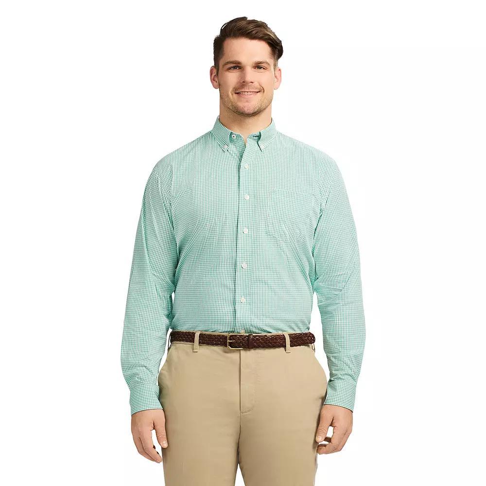 Big & Tall IZOD Performance Comfort Long Sleeve Button Down Shirt, Men's, Size: 3XL Tall, Beryl Greenn Product Image