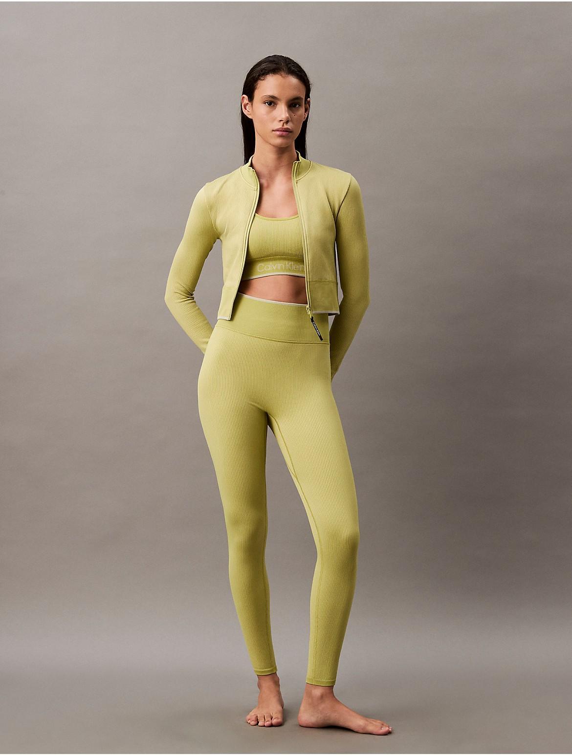Calvin Klein Women's Rib Sport Leggings - Green - M Product Image