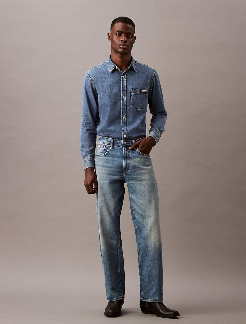 Classic Denim Button-Down Shirt Product Image