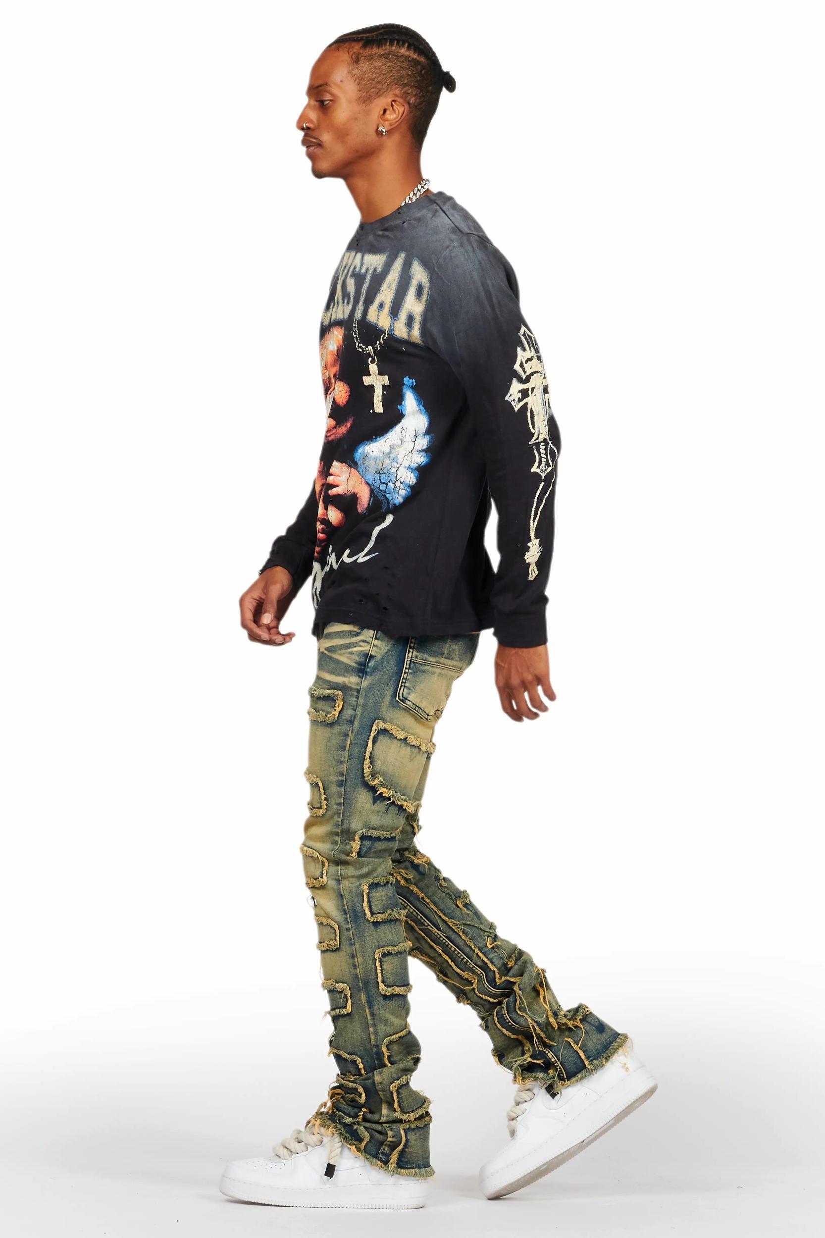 Shake Tint Stacked Flare Jean Male Product Image