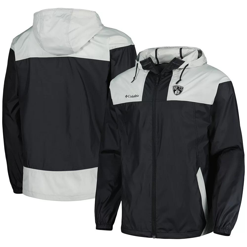 Men's Columbia Black Brooklyn Nets Big & Tall Flash Forward Challenger Omni-Shade Full-Zip Hoodie, Size: 2XLT Product Image