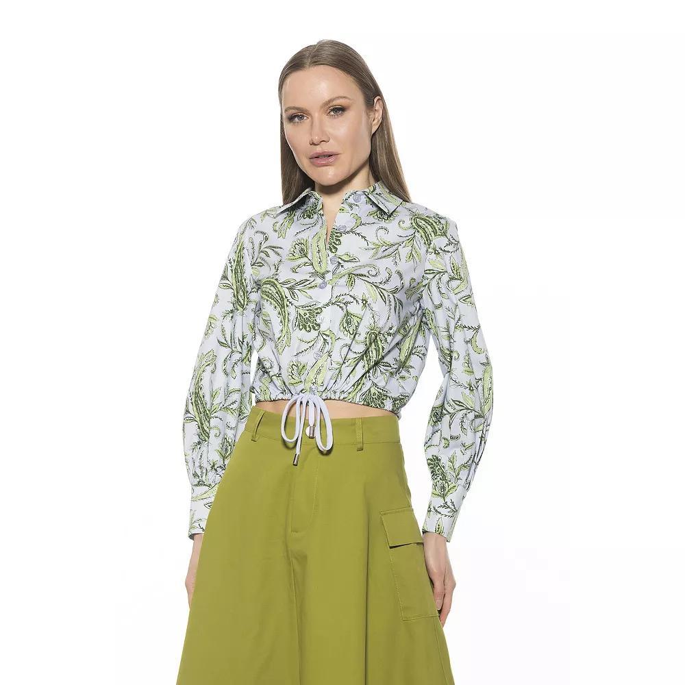Women's ALEXIA ADMOR Gianna Button Down Poplin Shirt, Size: Large, Leopard Product Image