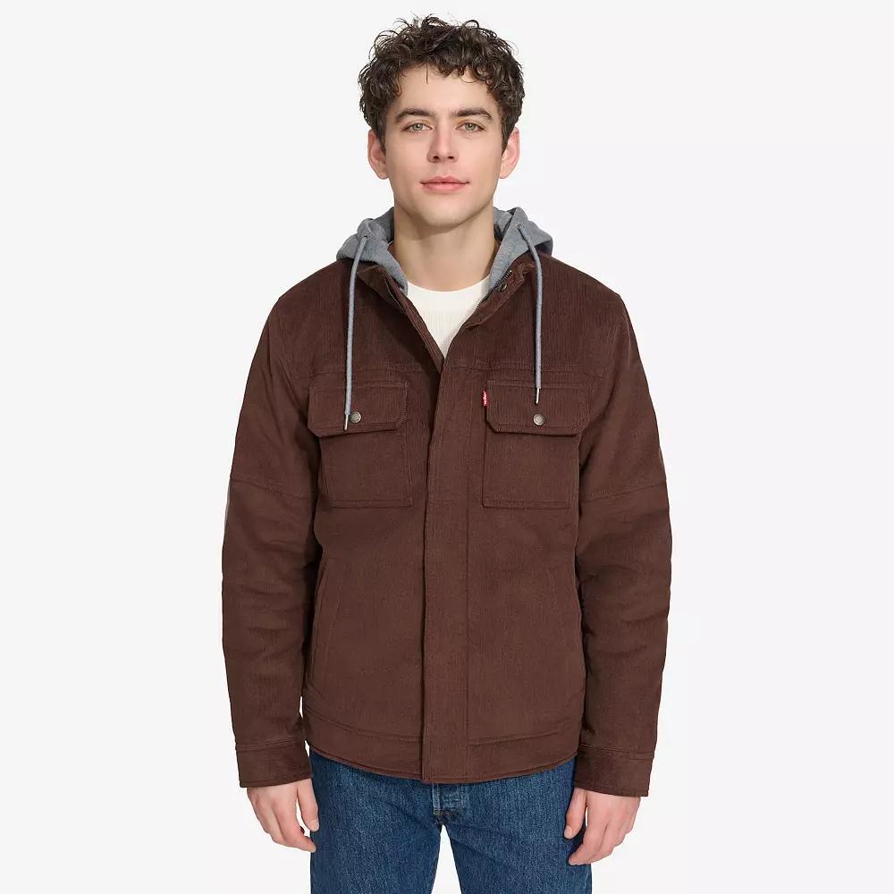 Mens Levis Hooded Corduroy Shacket Blue Product Image