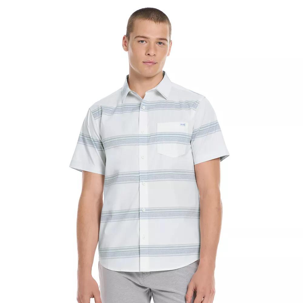Men's Hurley Tropical Print Short Sleeve Button-Up Shirt, Size: XXL, Brown Bone Product Image