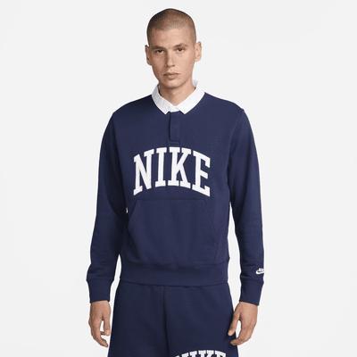 Nike Mens Club Fleece Long-Sleeve Fleece Polo Shirt Product Image