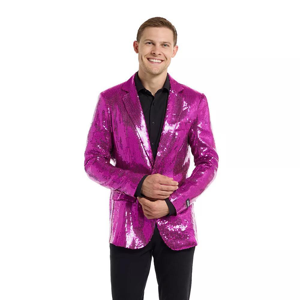 Men's Suitmeister Christmas New Years Eve Party Blazer, Size: Large, Sequins Pink Product Image