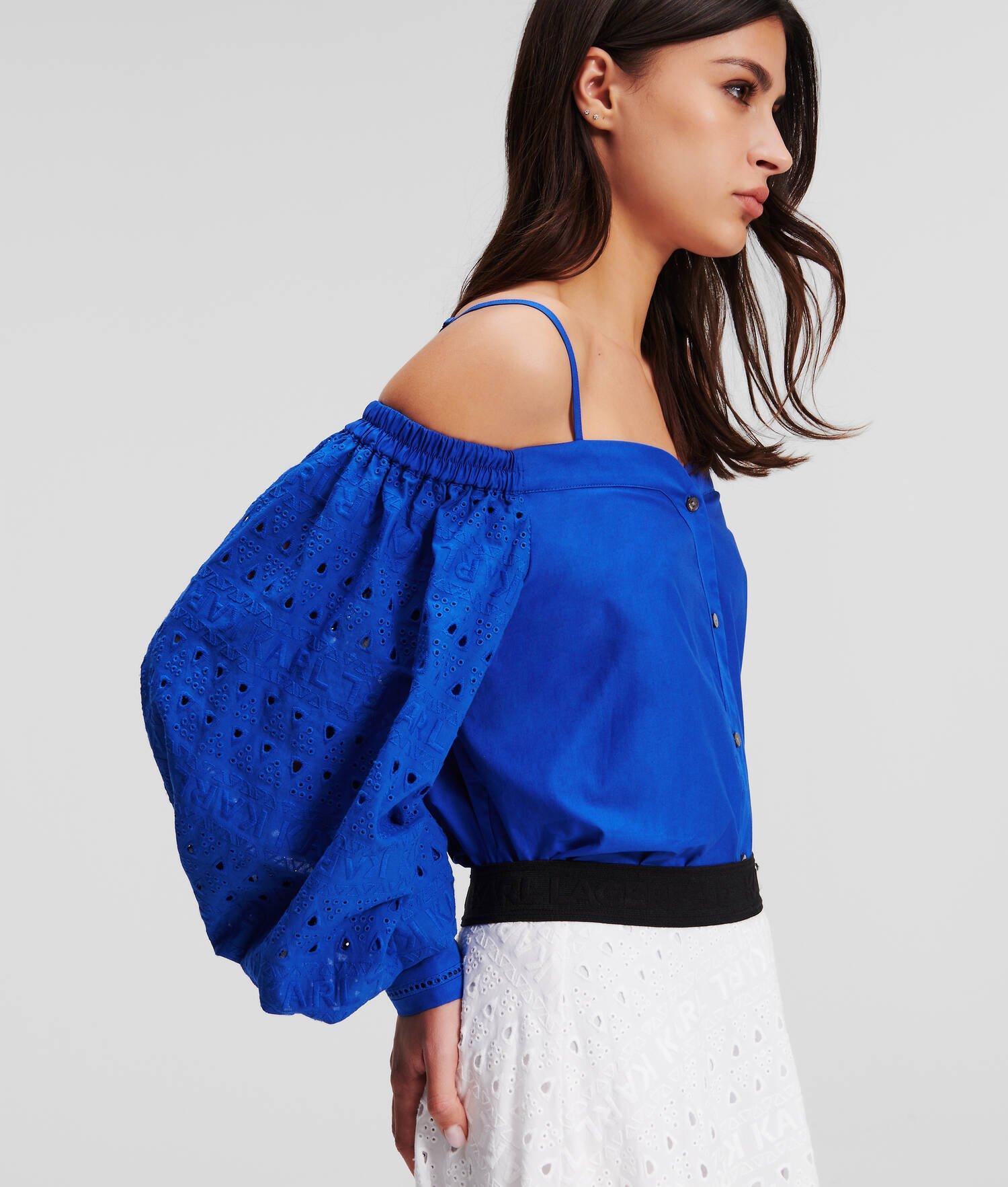 BRODERIE ANGLAISE OFF-SHOULDER SHIRT Product Image