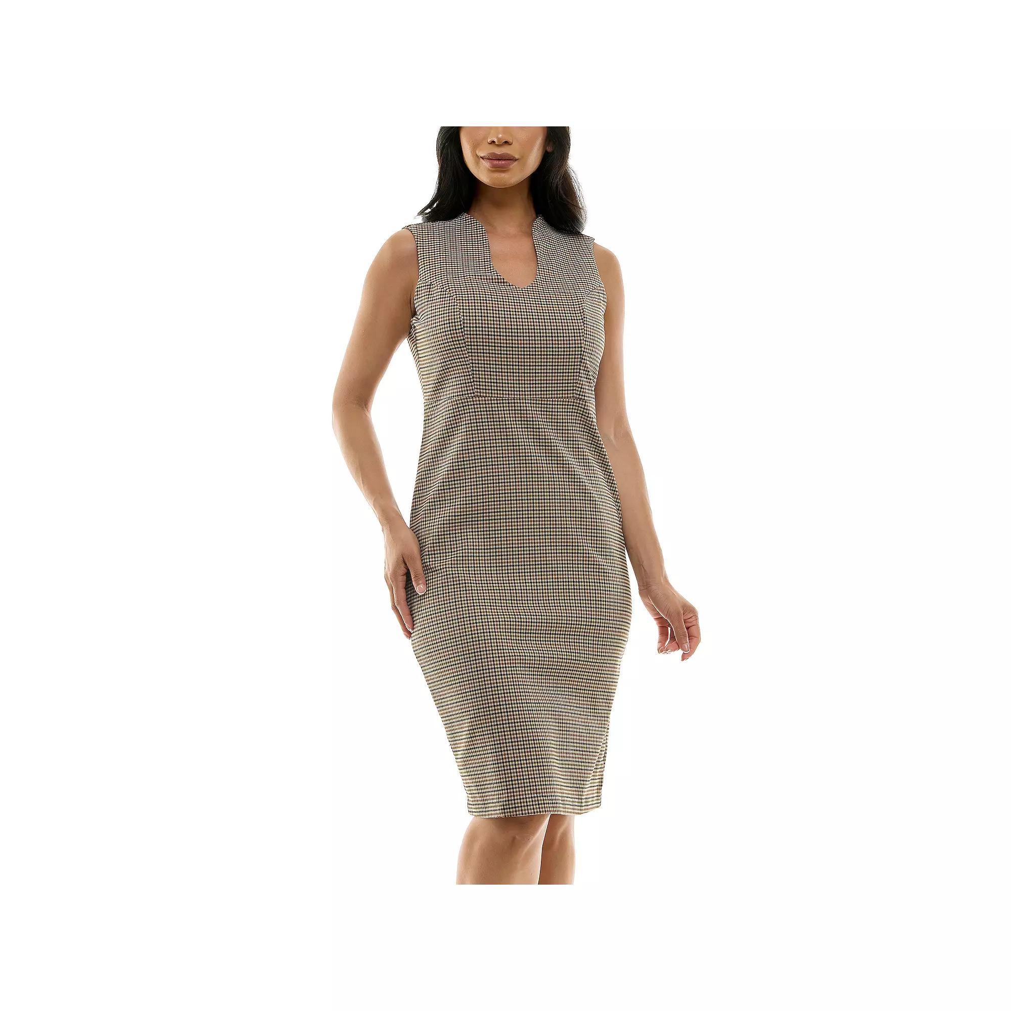 Womens Nina Leonard U-Neck Midi Dress Product Image
