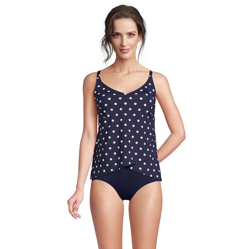 Women's Lands' End Chlorine Resistant Tulip Hem Tankini Swimsuit Top, Size: XL, Black Product Image