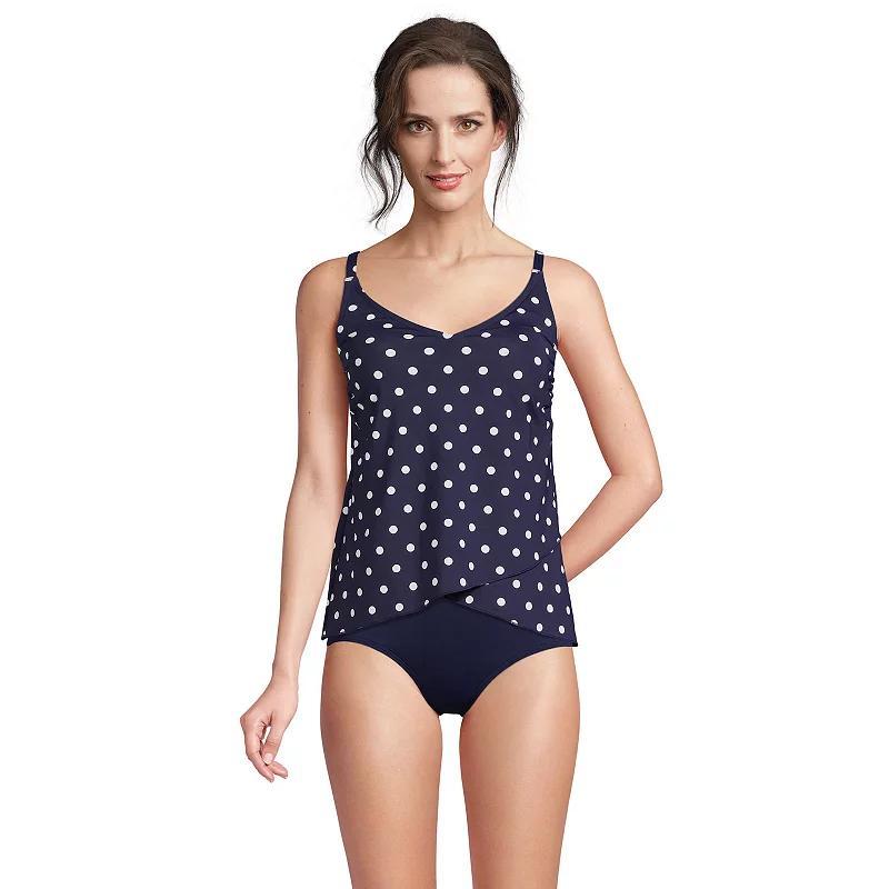 Women's Lands' End Chlorine Resistant Tulip Hem Tankini Swimsuit Top, Size: XL, Black Product Image