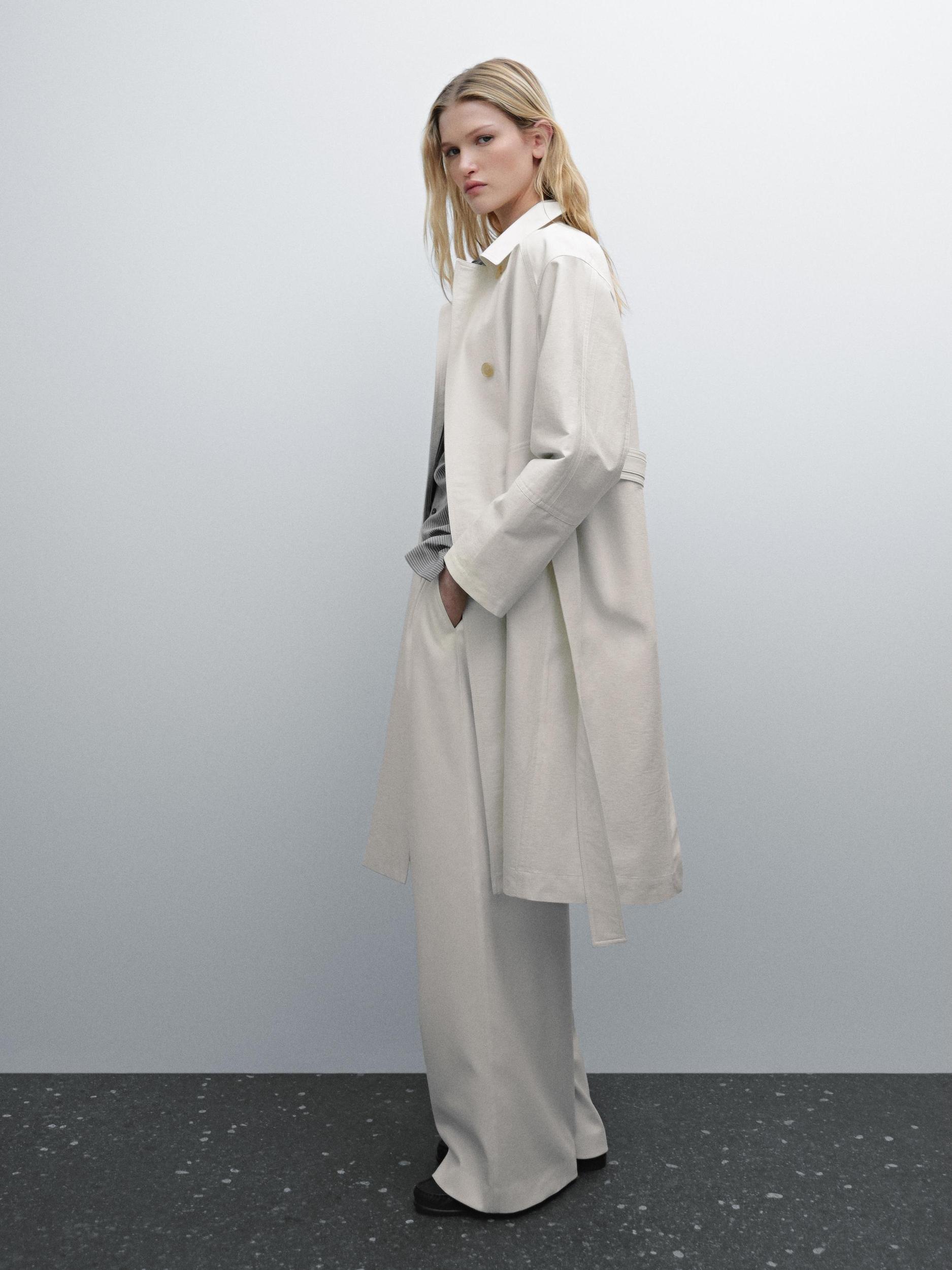 Cotton blend trench coat Product Image
