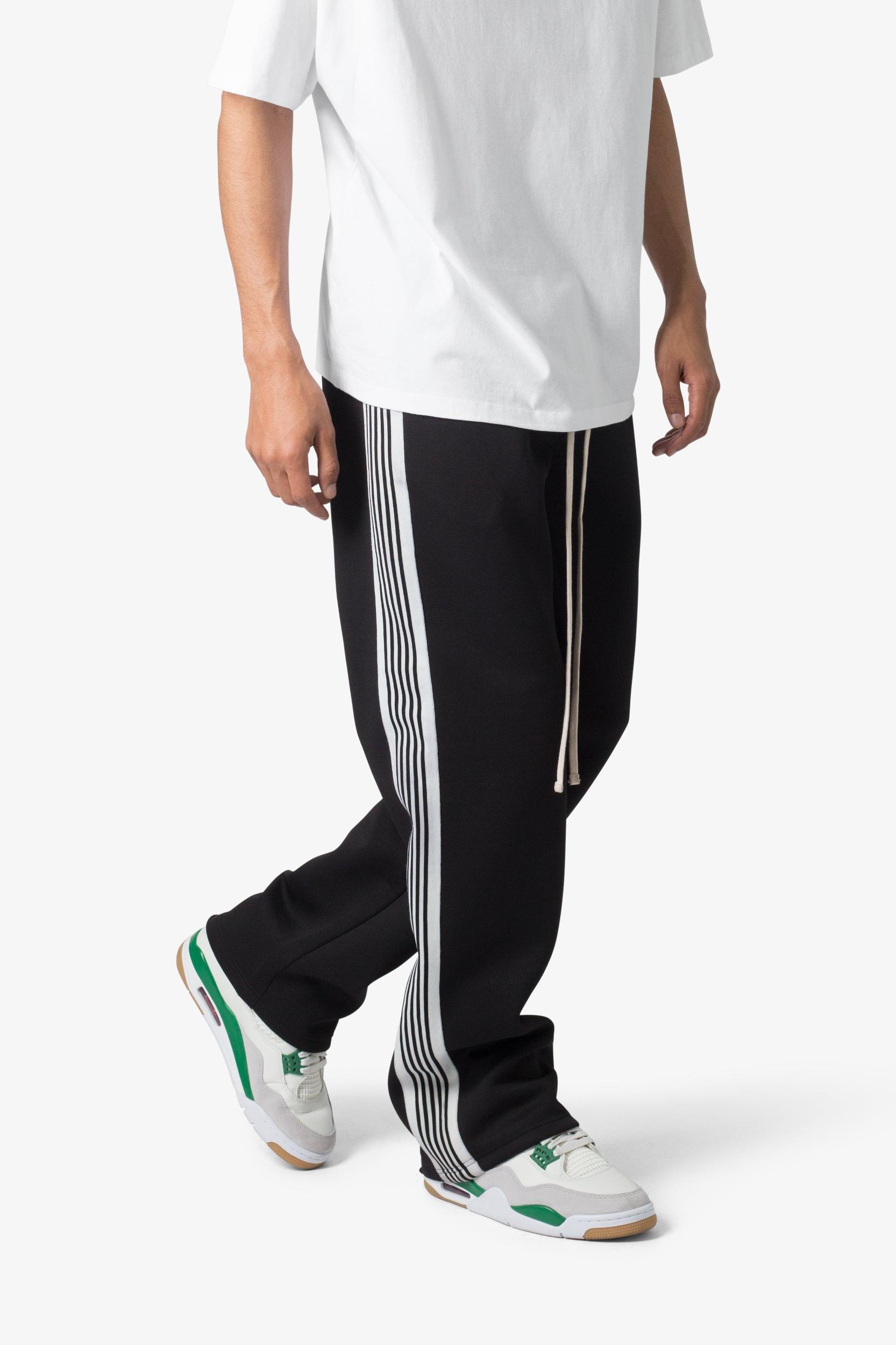 Tricot Side Stripe Pants - Black Product Image