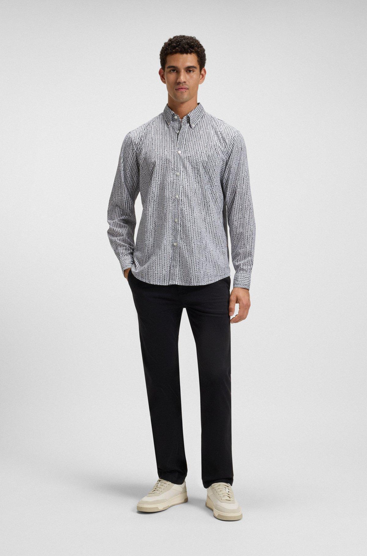 Regular-fit shirt in printed cotton voile Product Image