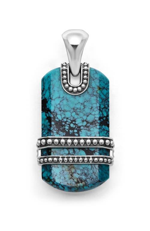 Lagos Mens Sterling Silver Anthem Tiger Eye Dog Tag Amulet Pendant - Exclusive Product Image