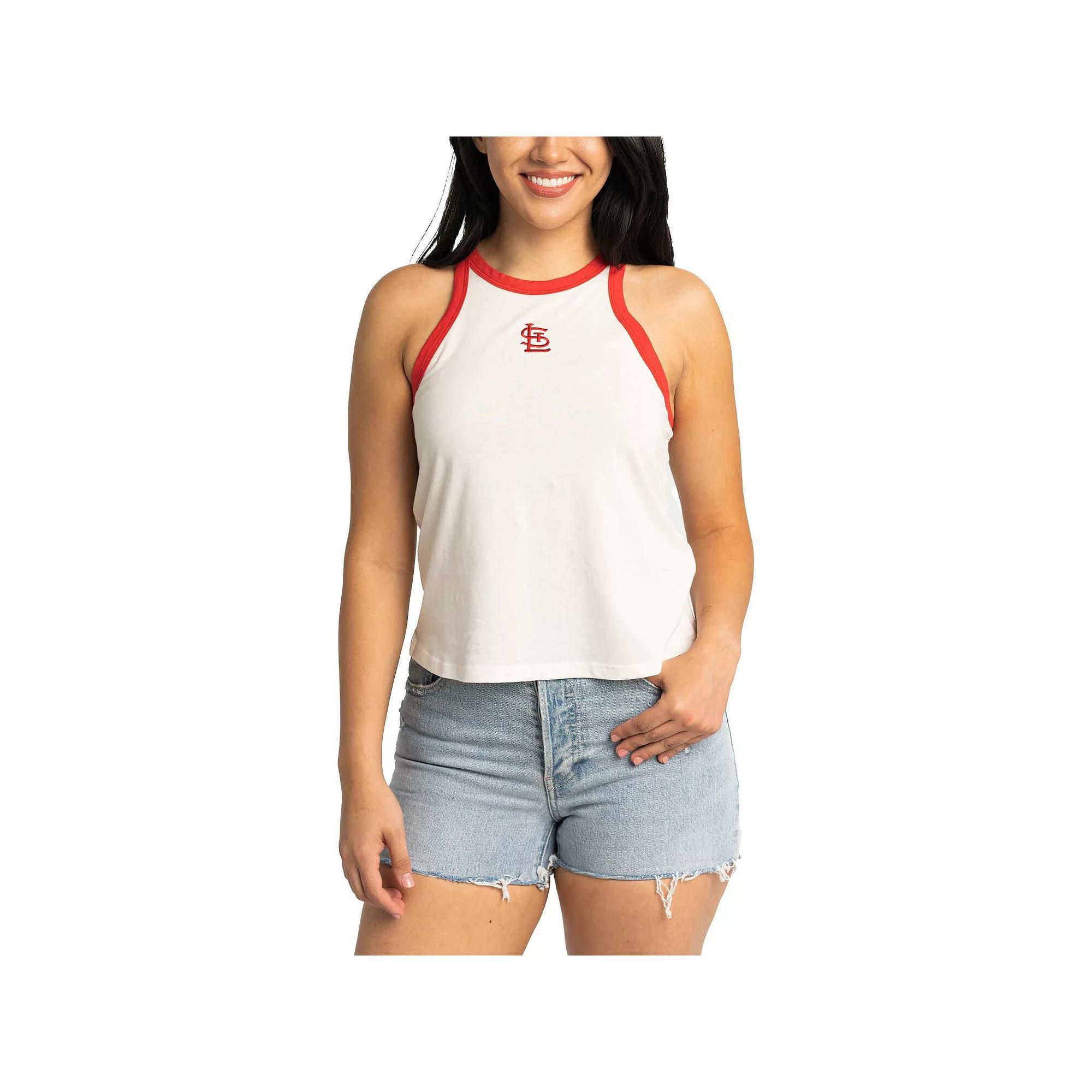 Women's Lusso White St. Louis Cardinals Jane Tank Top, Size: Medium Product Image
