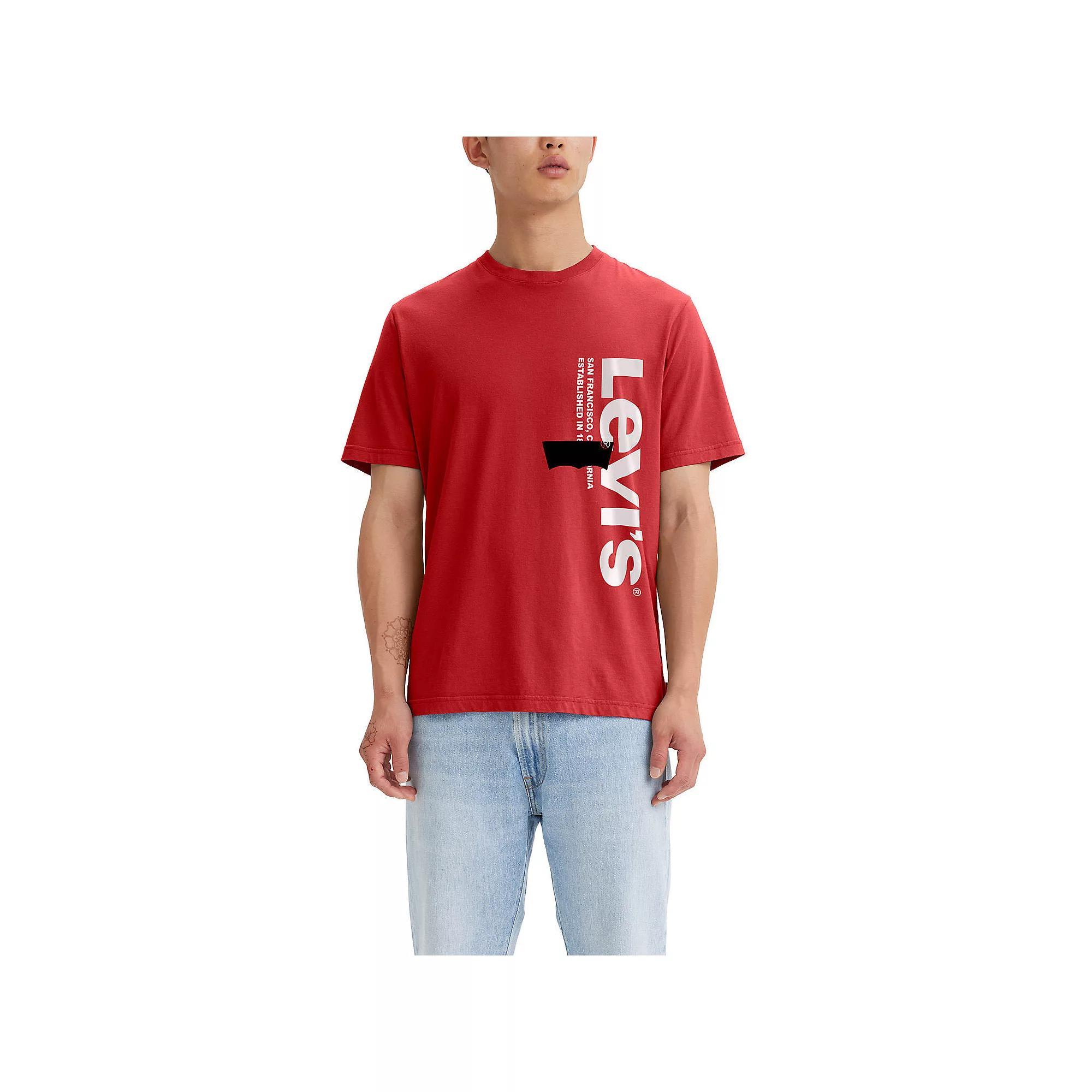 Men's Levi's® Relaxed-Fit Allover Logo Tee, Size: Small, Red Product Image