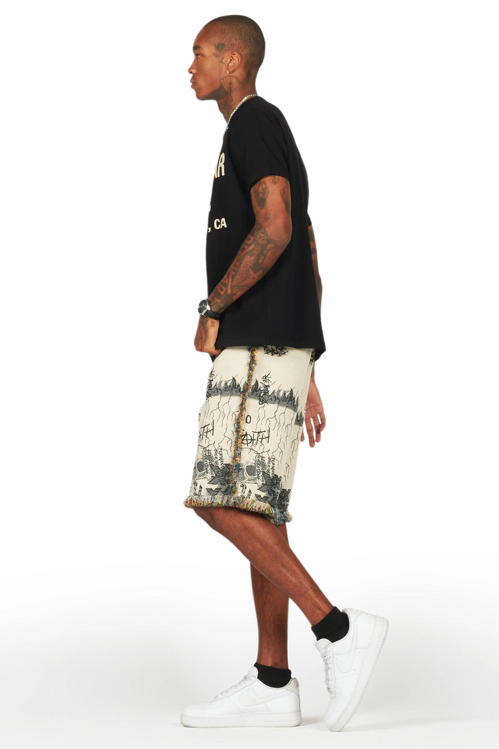 Tappy Black/Beige T-Shirt Short Set Male Product Image