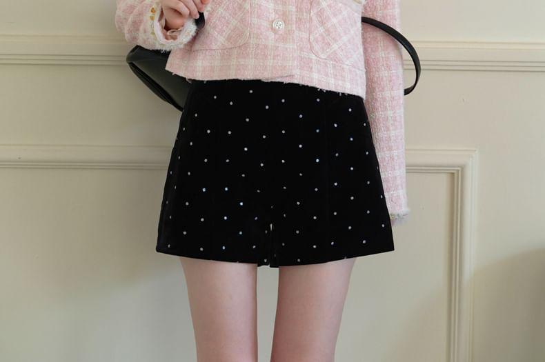 Crewneck Plaid Button-Up Jacket Product Image