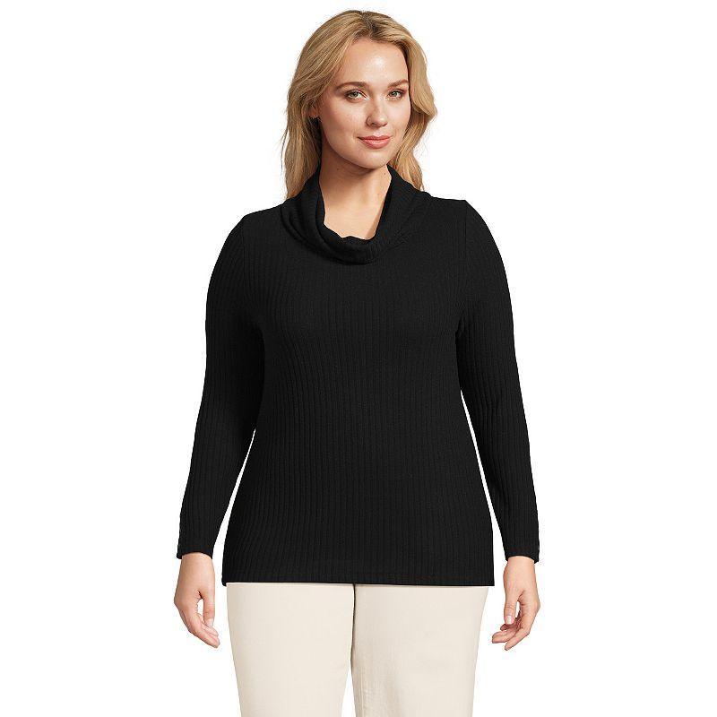 Plus Size Lands' End Long Sleeve Wide Rib Turtleneck, Women's, Size: 3XL, Pale Petal Product Image