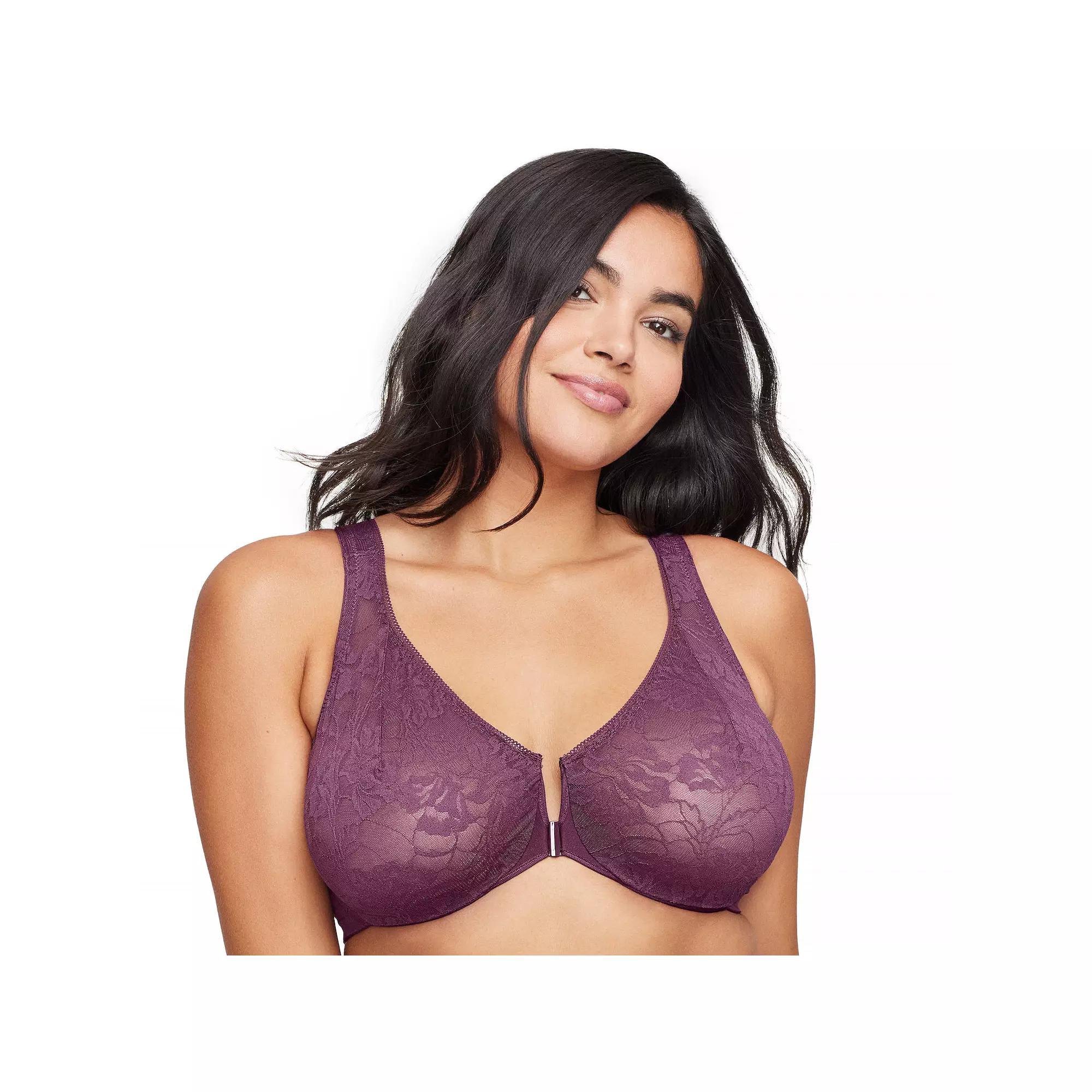 Glamorise Full-Figure Wonderwire Front Close Stretch Lace Bra 9246, Womens Product Image