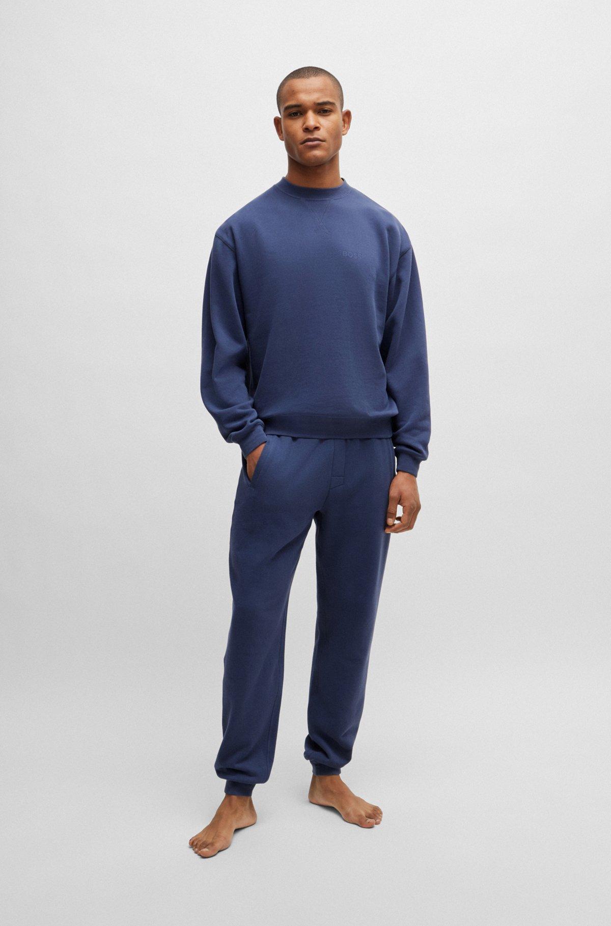 Cotton-terry relaxed-fit sweatshirt with flocked logo Product Image