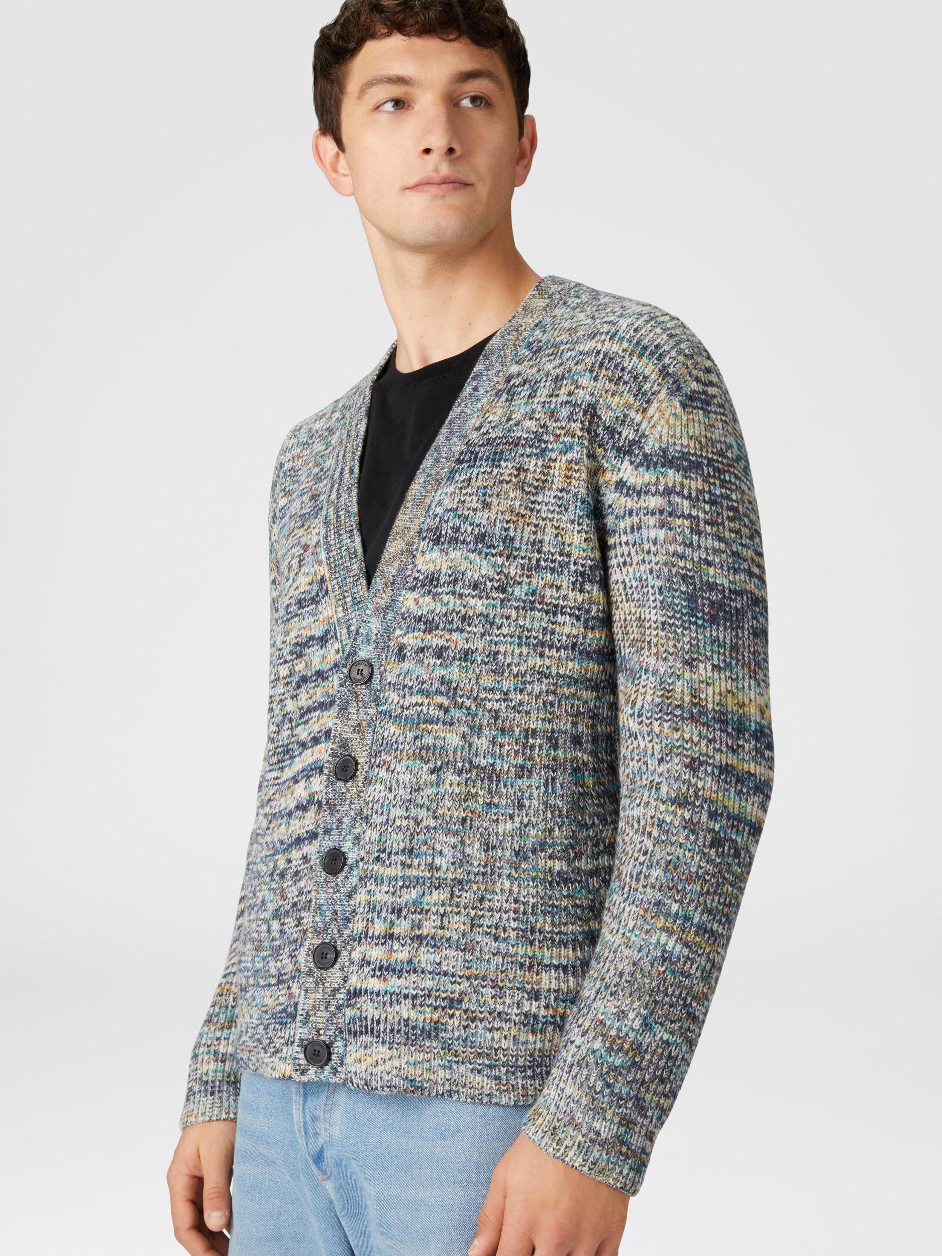 Cashmere and wool cardigan with slub motif Product Image