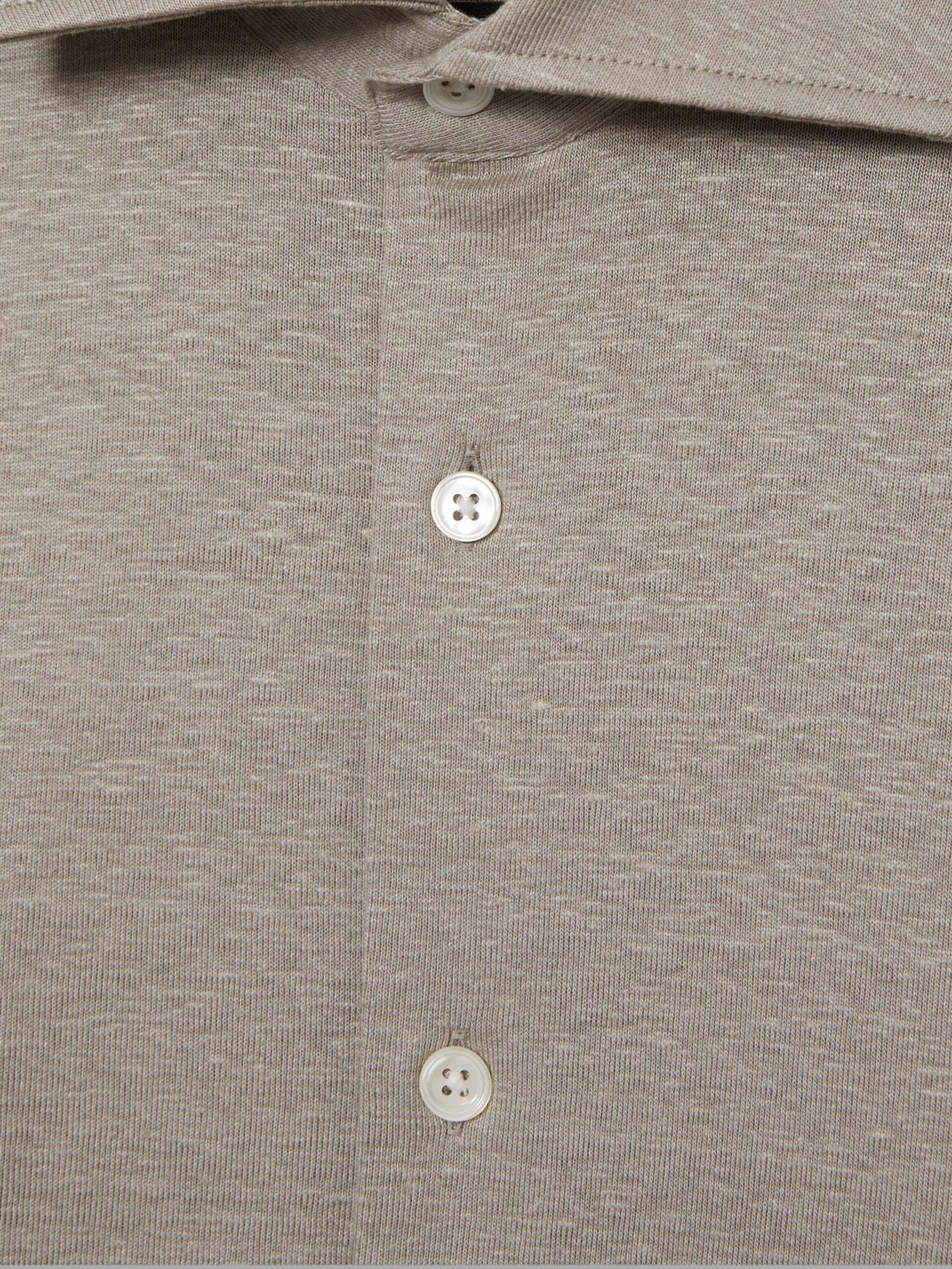 Atelier Linen-Blend-Jersey Shirt in Grey Melange Product Image