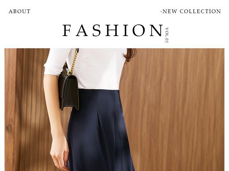High Rise Plain Wide Leg Pants Product Image