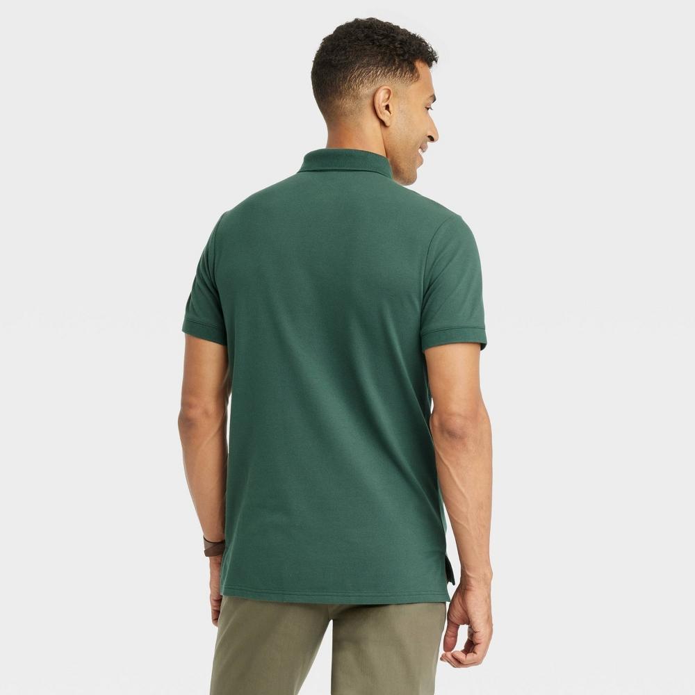 Men's Every Wear Polo Shirt - Goodfellow & Co™ Dark M: Cotton Blend, Recycled Polyester, Spandex, Midweight, Standard Fit Product Image