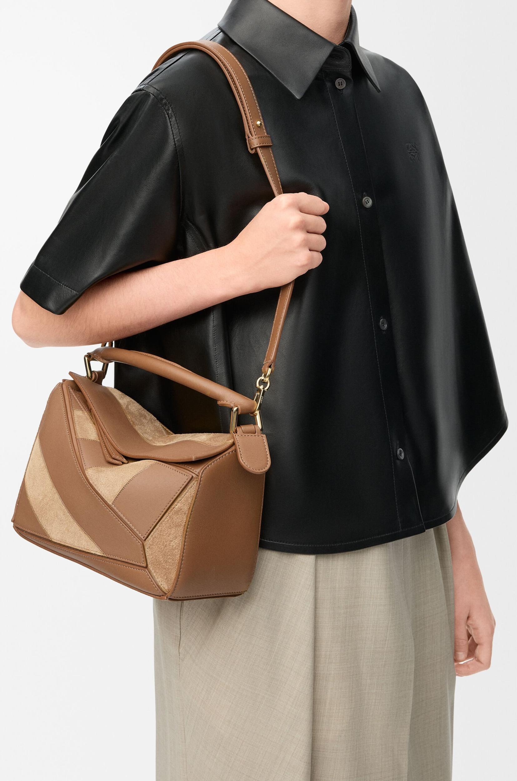 Small Puzzle bag in classic calfskin and suede Product Image