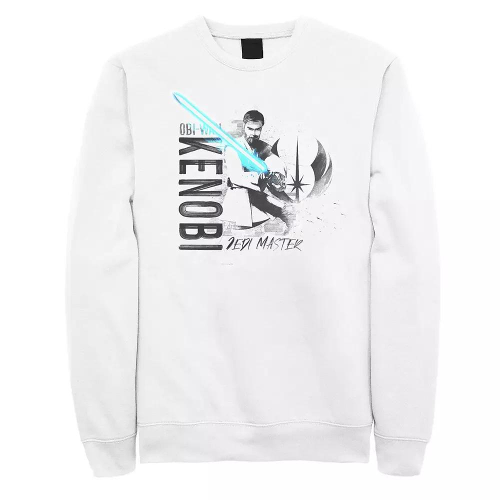 Men's Star Wars The Clone Wars Obi-Wan Kenobi Portrait Sweatshirt, Size: Medium, White Product Image