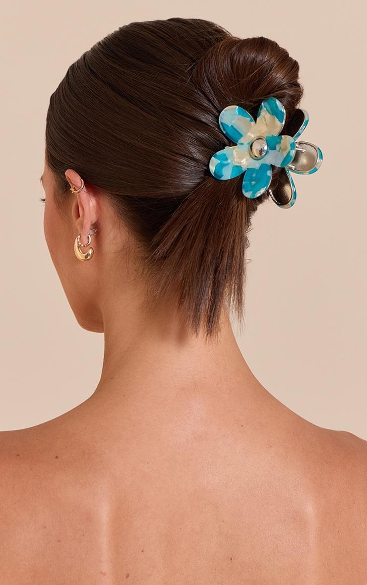 Marble Floral Metal Hair Clip Product Image