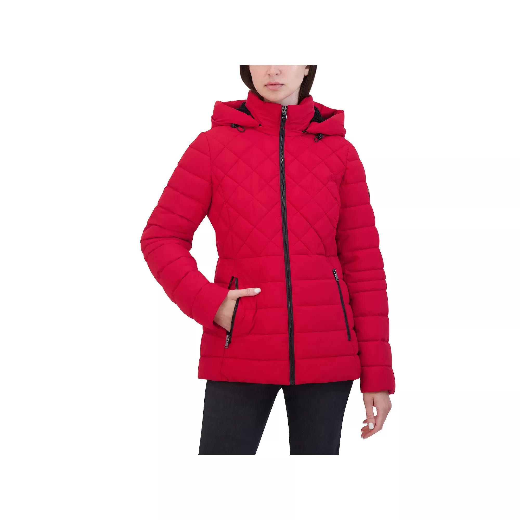 Womens Halitech Quilted Stretch Faux-Fur Trim Lightweight Jacket Product Image