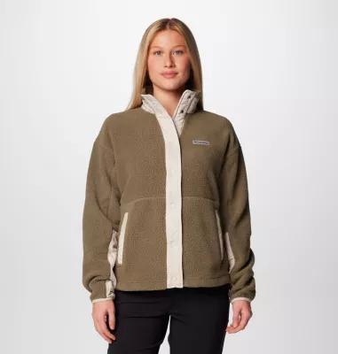 Women's Columbia Cloud Point Snap Front Fleece Jacket, Size: XXL, Stone Green Product Image
