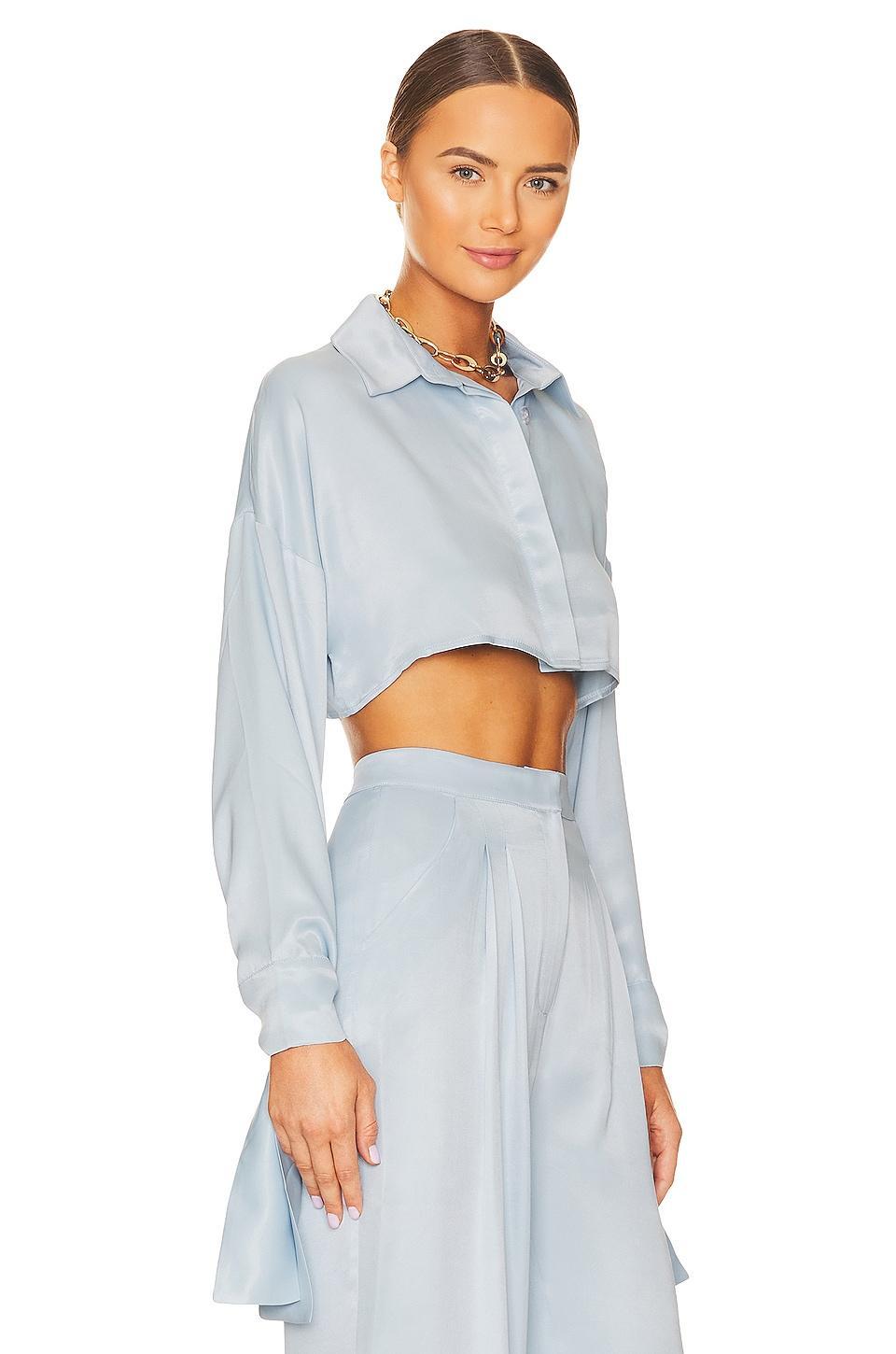 x REVOLVE Tie Detail Crop Shirt SELMACILEK Product Image